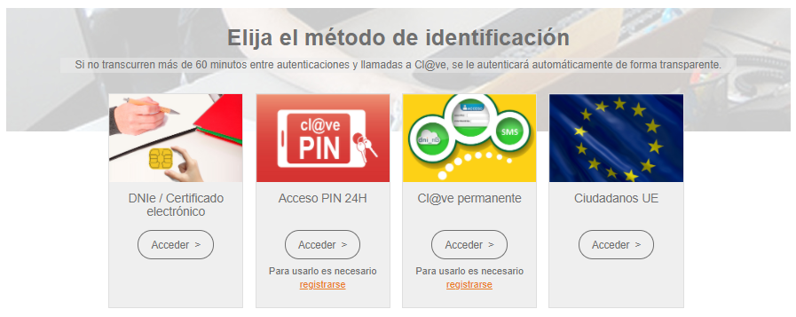 Opciones Cl@ve